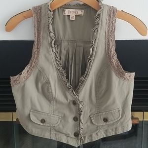 Khaki-green short vest